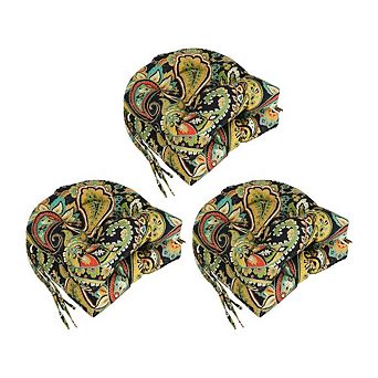 Blazing Needles Polyester Patterned Outdoor U-shaped Chair Cushions (Set of 6)