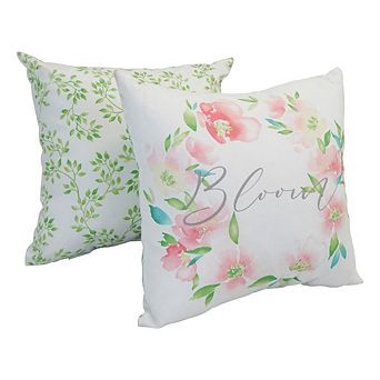 Blazing Needles Spun Polyester 17-inch Double-sided Outdoor Throw Pillows (Set of 2)