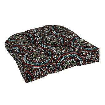 Blazing Needles U-Shaped Spun Polyester Outdoor Tufted Dining Chair Cushion