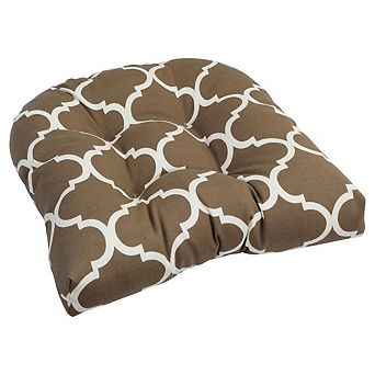 Blazing Needles U-Shaped Spun Polyester Outdoor Tufted Dining Chair Cushion
