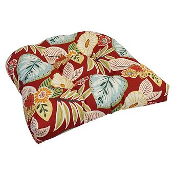 Blazing Needles U-Shaped Spun Polyester Outdoor Tufted Dining Chair Cushion