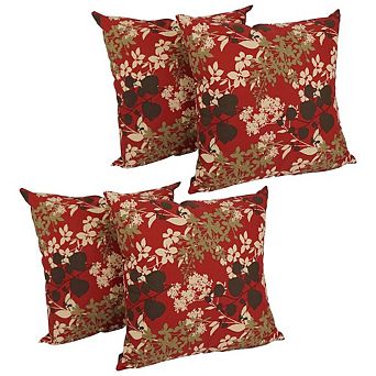 Blazing Needles Square Solid Polyester Outdoor Throw Pillows (Set of 4)