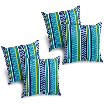 Blazing Needles Square Solid Polyester Outdoor Throw Pillows (Set of 4)