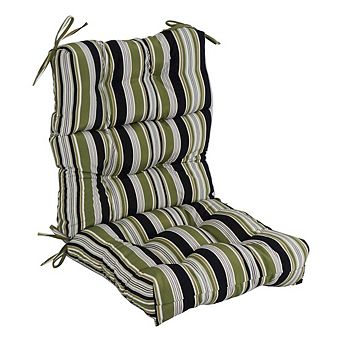 Blazing Needles Spun Polyester Patterned Outdoor Tufted Chair Cushion