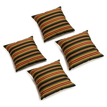 Blazing Needles Square Solid Polyester Outdoor Throw Pillows (Set of 4)