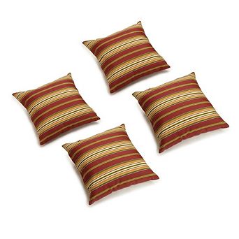 Blazing Needles Square Solid Polyester Outdoor Throw Pillows (Set of 4)