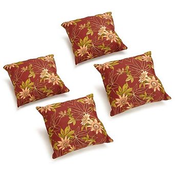 Blazing Needles Square Solid Polyester Outdoor Throw Pillows (Set of 4)