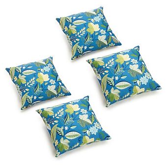 Blazing Needles Square Solid Polyester Outdoor Throw Pillows (Set of 4)
