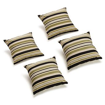 Blazing Needles Square Solid Polyester Outdoor Throw Pillows (Set of 4)