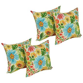 Blazing Needles Square Pattern Polyester Outdoor Throw Pillows (Set of 4)