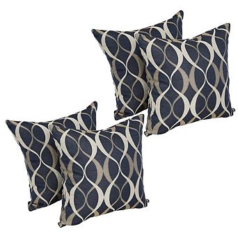 Blazing Needles Square Premium Polyester Outdoor Throw Pillows (Set of 4)
