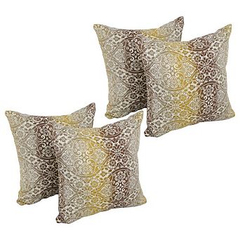 Blazing Needles Square Premium Polyester Outdoor Throw Pillows (Set of 4)
