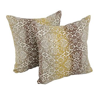 Blazing Needles Square Premium Polyester Outdoor Throw Pillows (Set of 2)