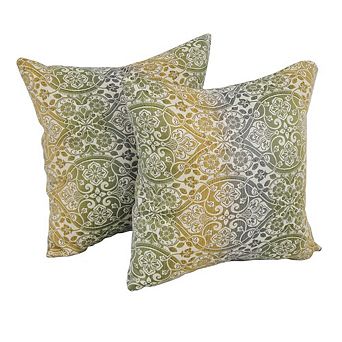 Blazing Needles Square Premium Polyester Outdoor Throw Pillows (Set of 2)