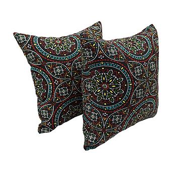 Blazing Needles Square Polyester Outdoor Throw Pillows (Set of 2)