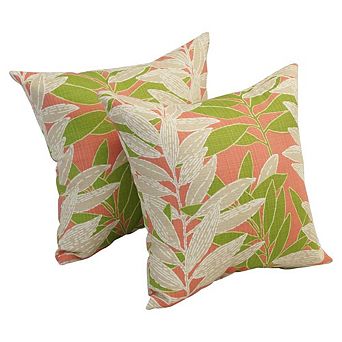 Blazing Needles Square Polyester Outdoor Throw Pillows (Set of 2)