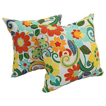 Blazing Needles Square Polyester Outdoor Throw Pillows (Set of 2)