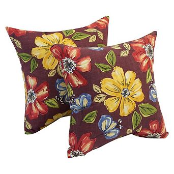 Blazing Needles Square Polyester Outdoor Throw Pillows (Set of 2)