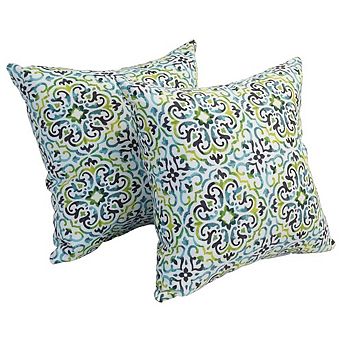 Blazing Needles Square Polyester Outdoor Throw Pillows (Set of 2)