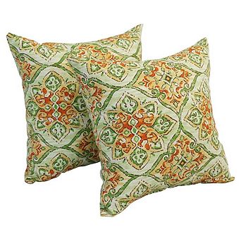 Blazing Needles Square Polyester Outdoor Throw Pillows (Set of 2)