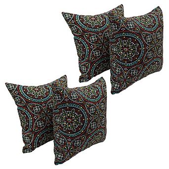 Blazing Needles Square Polyester Outdoor Throw Pillows (Set of 4)