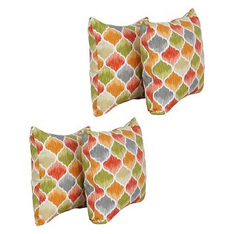 Blazing Needles Square Polyester Outdoor Throw Pillows (Set of 4)
