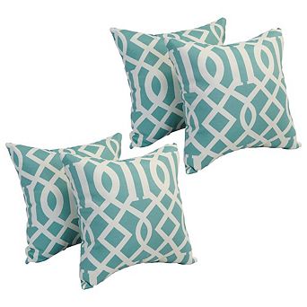 Blazing Needles Square Polyester Outdoor Throw Pillows (Set of 4)