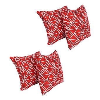 Blazing Needles Square Polyester Outdoor Throw Pillows (Set of 4)