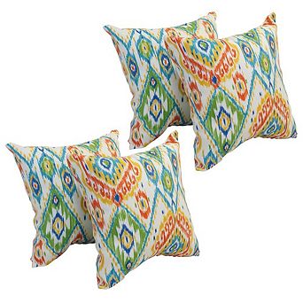 Blazing Needles Square Polyester Outdoor Throw Pillows (Set of 4)