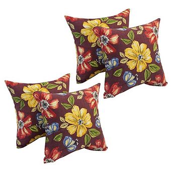 Blazing Needles Square Polyester Outdoor Throw Pillows (Set of 4)