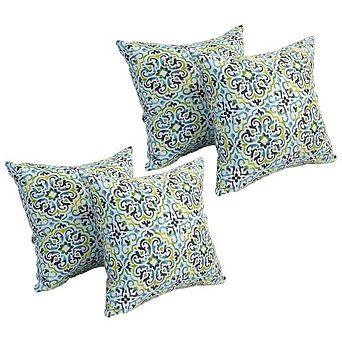 Blazing Needles Square Polyester Outdoor Throw Pillows (Set of 4)