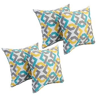 Blazing Needles Square Polyester Outdoor Throw Pillows (Set of 4)