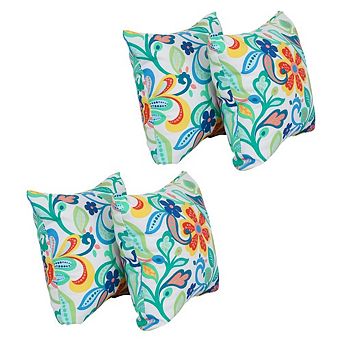 Blazing Needles Square Polyester Outdoor Throw Pillows (Set of 4)