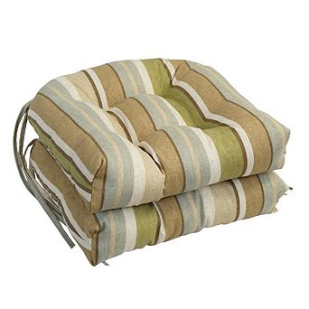 Blazing Needles Spun Polyester Outdoor U-shaped Tufted Chair Cushion