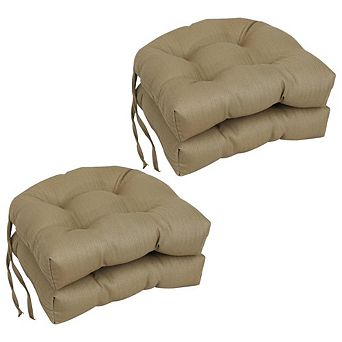 Blazing Needles Spun Premium Outdoor U-shaped Tufted Chair Cushions (Set of 4)