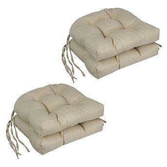 Blazing Needles Spun Premium Outdoor U-shaped Tufted Chair Cushions (Set of 4)