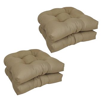 Blazing Needles U-Shaped Premium Outdoor Tufted Dining Chair Cushion