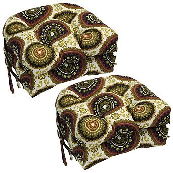 Blazing Needles Spun Polyester Outdoor U-shaped Tufted Chair Cushion