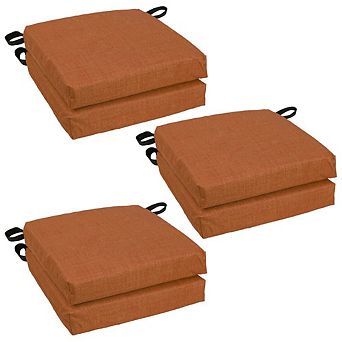 Blazing Needles Spun Polyester Solid Outdoor Square Chair Cushions (Set of 6)
