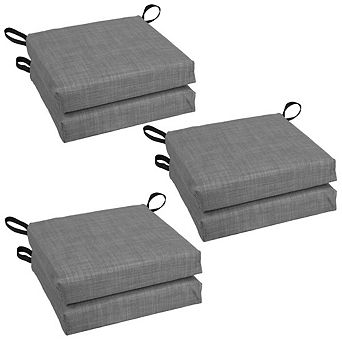 Blazing Needles Spun Polyester Solid Outdoor Square Chair Cushions (Set of 6)