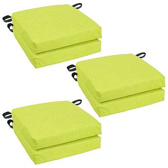 Blazing Needles Spun Polyester Solid Outdoor Square Chair Cushions (Set of 6)