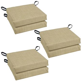 Blazing Needles Spun Polyester Solid Outdoor Square Chair Cushions (Set of 6)