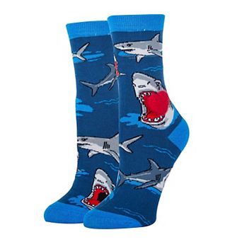 Women's Crew Socks-Shark Love