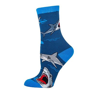 Women's Crew Socks-Shark Love