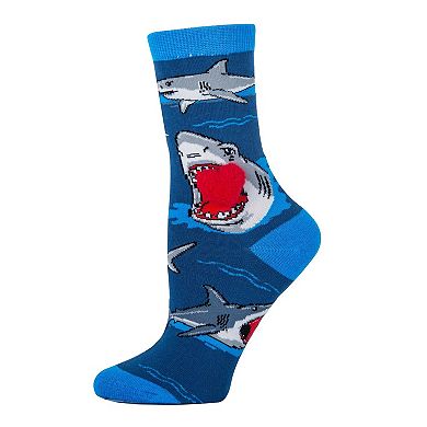 Women's Crew Socks-Shark Love