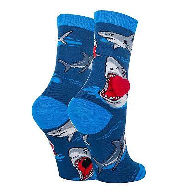 Women's Crew Socks-Shark Love