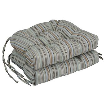 Blazing Needles Premium Olefin Tufted Outdoor Chair Cushions (Set of 2)