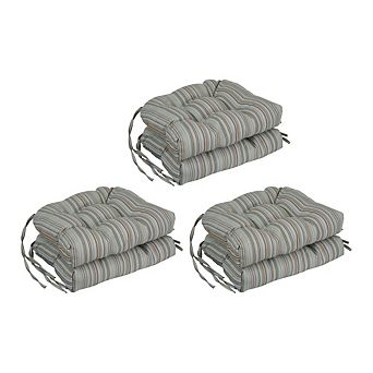 Blazing Needles Premium Olefin Tufted Outdoor Chair Cushions (Set of 6)