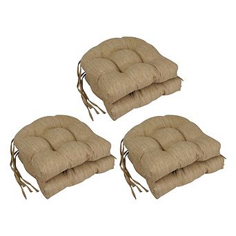 Blazing Needles Premium Olefin Tufted Outdoor Chair Cushions (Set of 6)