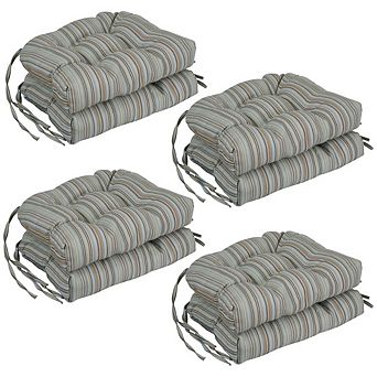 Blazing Needles Premium Olefin Tufted Outdoor Chair Cushions (Set of 8)